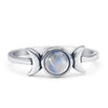 Moonstone Triple Moon Ring