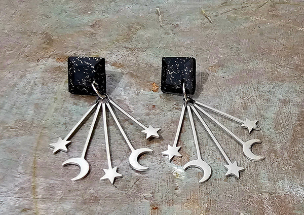 Moon and Stars Dangles