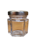 Hexagon Glass Jar with Gold Lid