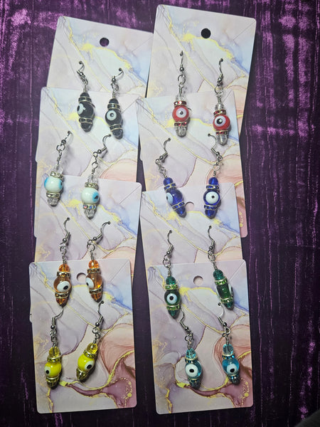 MULTI – COLORED EVIL EYE EARRINGS