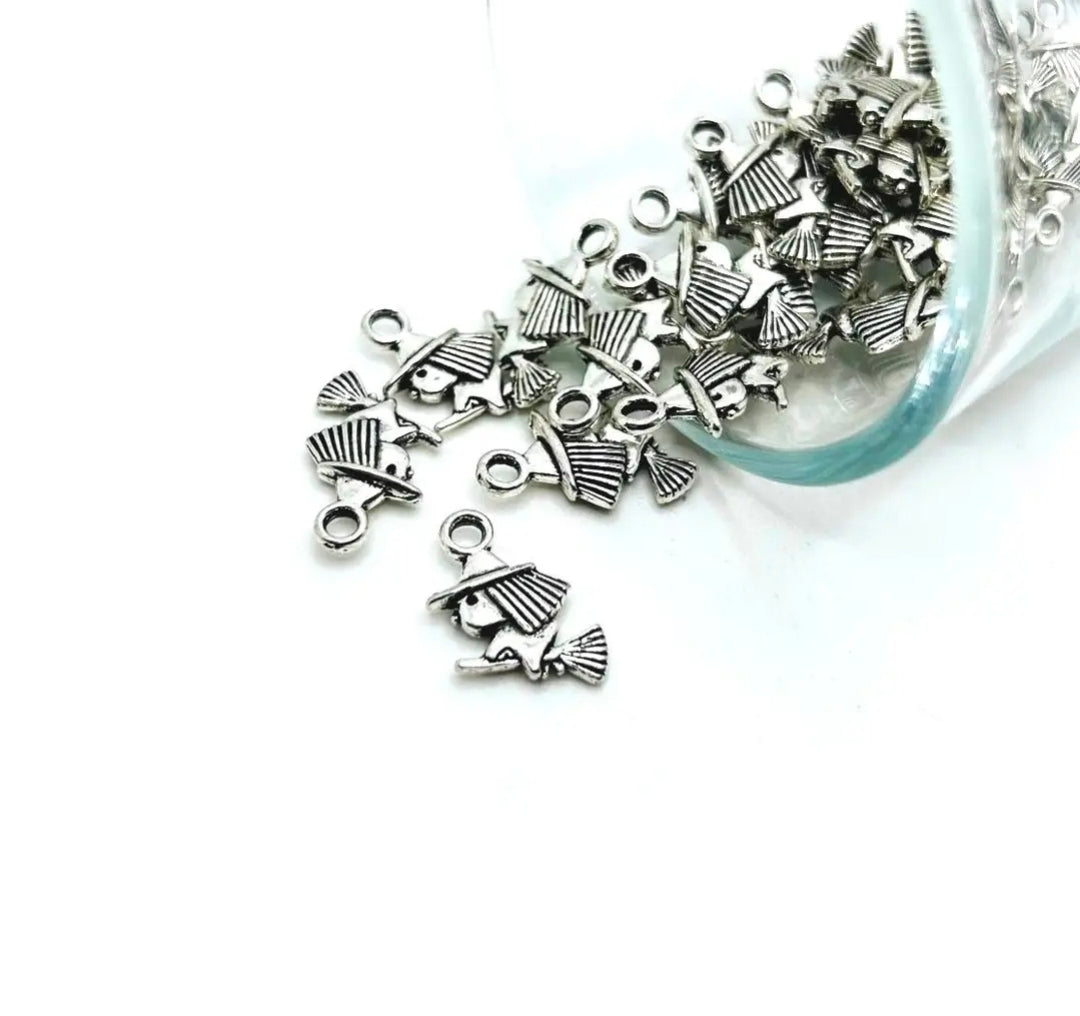 Witch Antique Silver Tone Charm