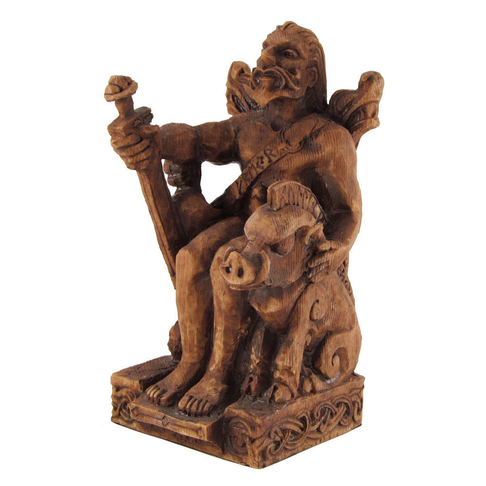 Seated Freyr Wood Finish