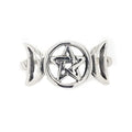 Triple Moon Pentacle Ring