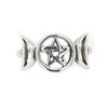 Triple Moon Pentacle Ring