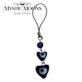 Evil Eye Triple Heart Charm