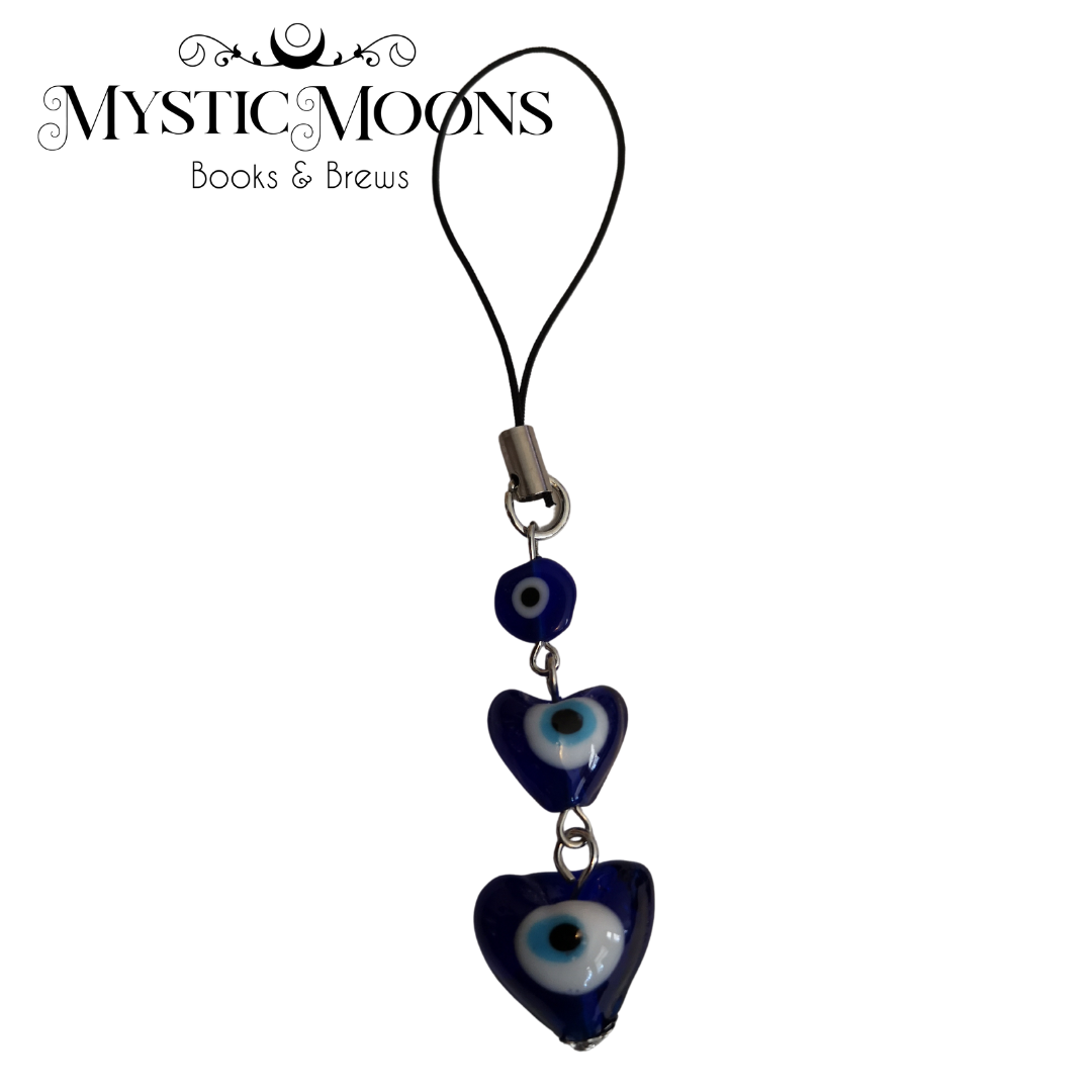 Evil Eye Triple Heart Charm