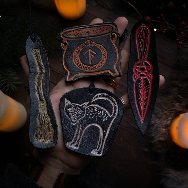 Yule Leather Ornaments