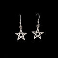 Pentagram Dangle Earrings Silver