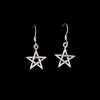 Pentagram Dangle Earrings Silver