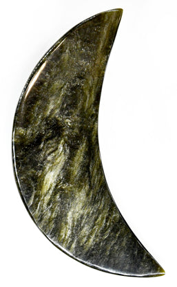 Crescent Moon Golden Sheen Obsidian