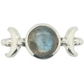 Triple Moon Rainbow Moonstone Ring