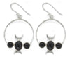 Onyx Triple Moon Earrings