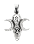 Triple Moon Spiral Goddess Pendant