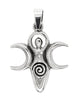 Triple Moon Spiral Goddess Pendant
