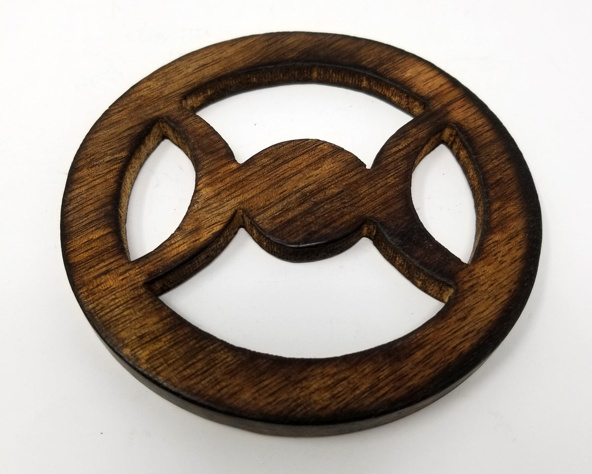 Triple Moon Wooden Altar Tile