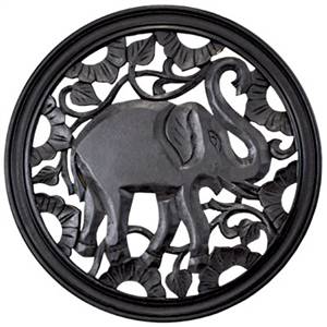 Trunk Up Elephant Wall Plaque