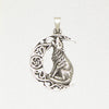Howling Wolf in Moon Necklace