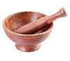 Wooden Ripple Mortar and Pestle 5"