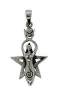 Spiral Goddess on Pentagram Pendant